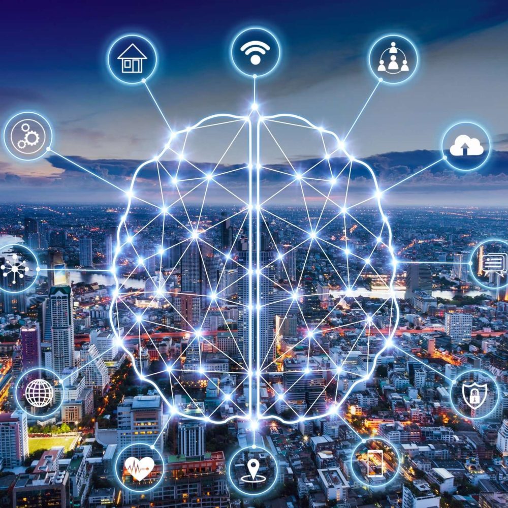 AI concept. Artificial Intelligence and various industries.